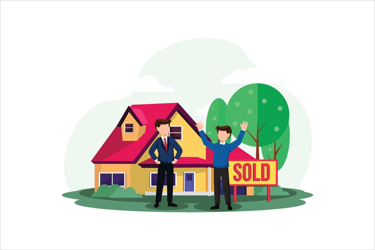 Real Estate Flat Illustration Design vector