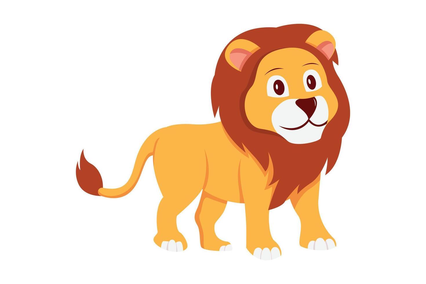 Cute Lion Character Design Illustration vector