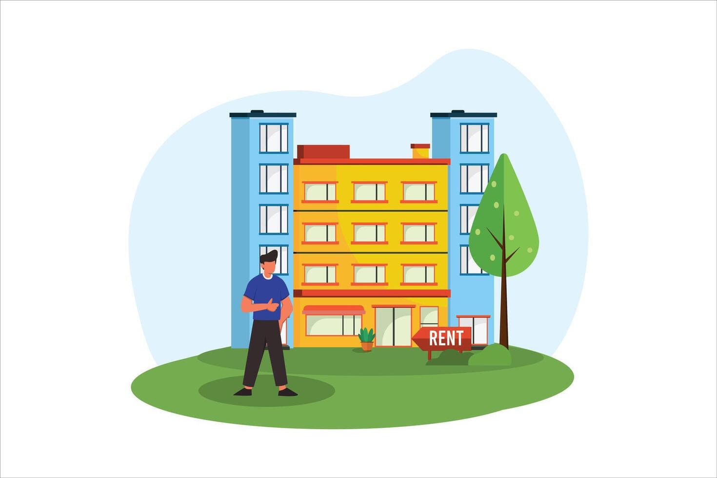 Real Estate Flat Illustration Design vector