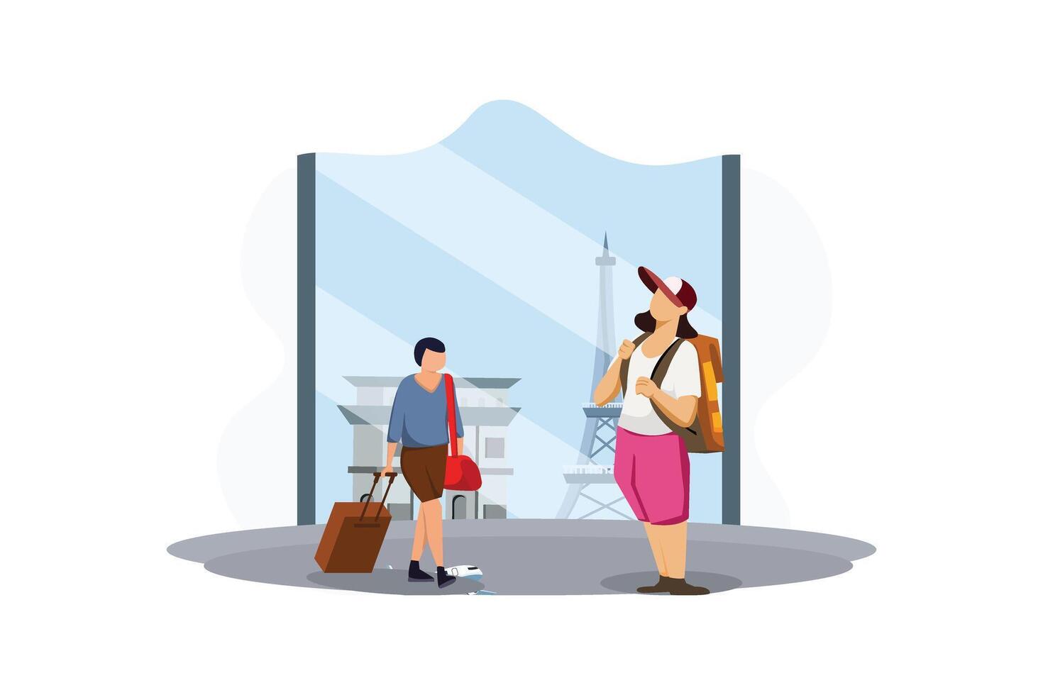 Vacation Traveler Flat Design Illustration vector