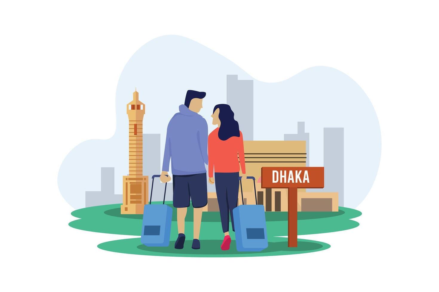 Vacation Traveler Flat Design Illustration vector