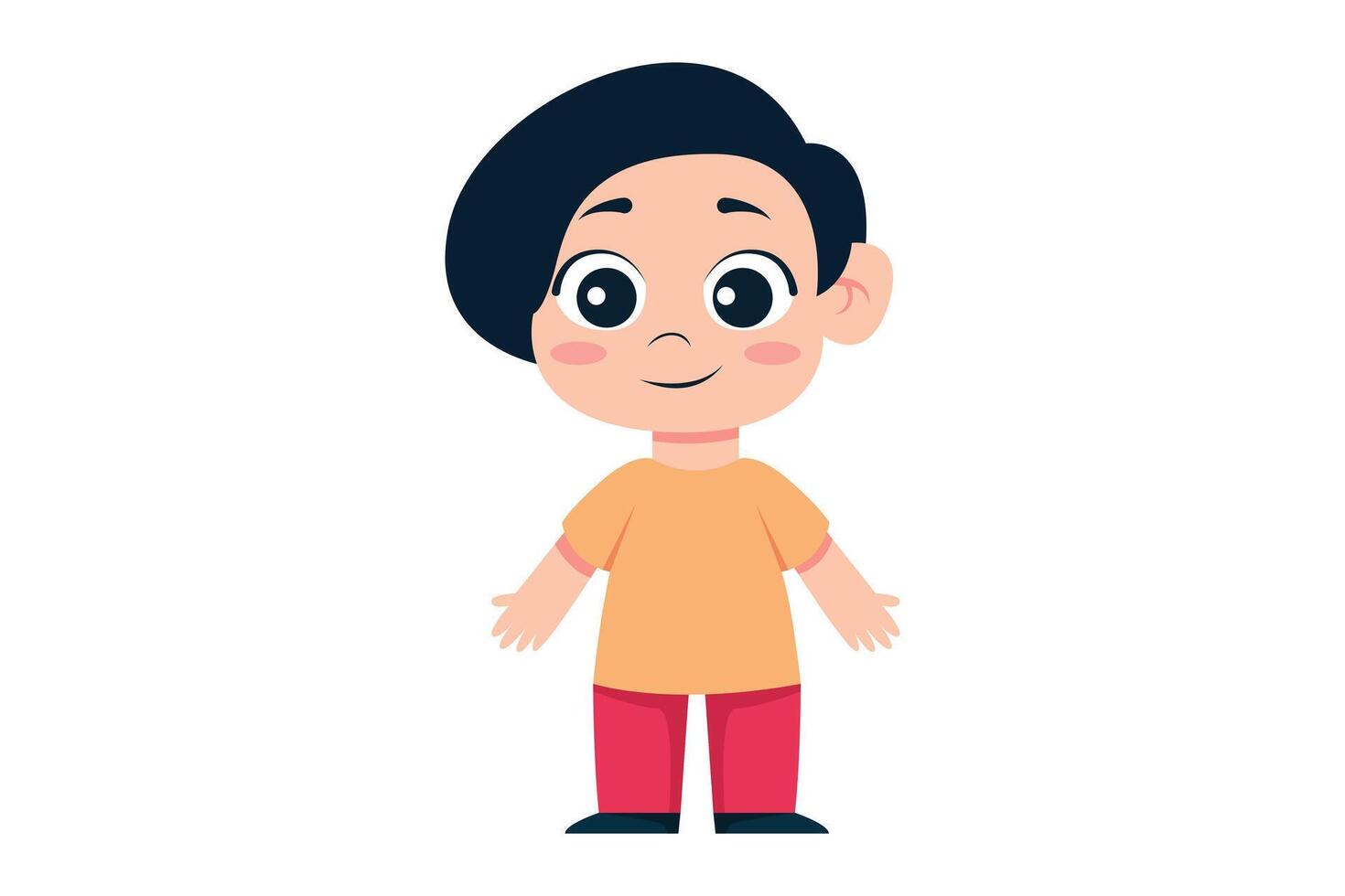 Cute Little Boy Character Design Illustration vector