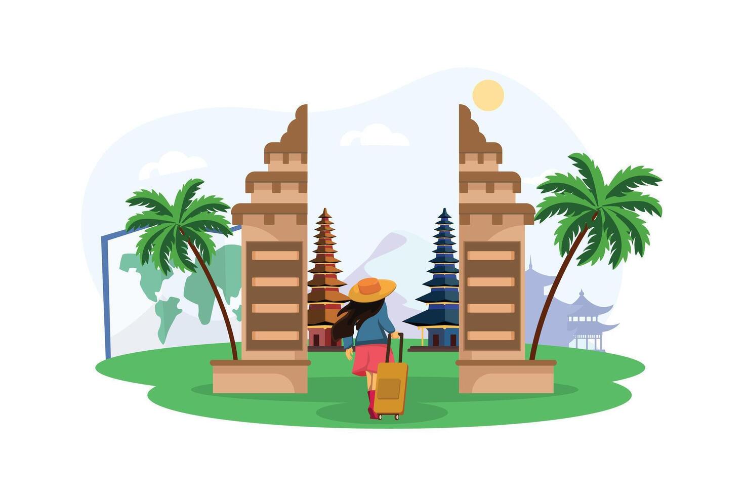 Vacation Traveler Flat Design Illustration vector