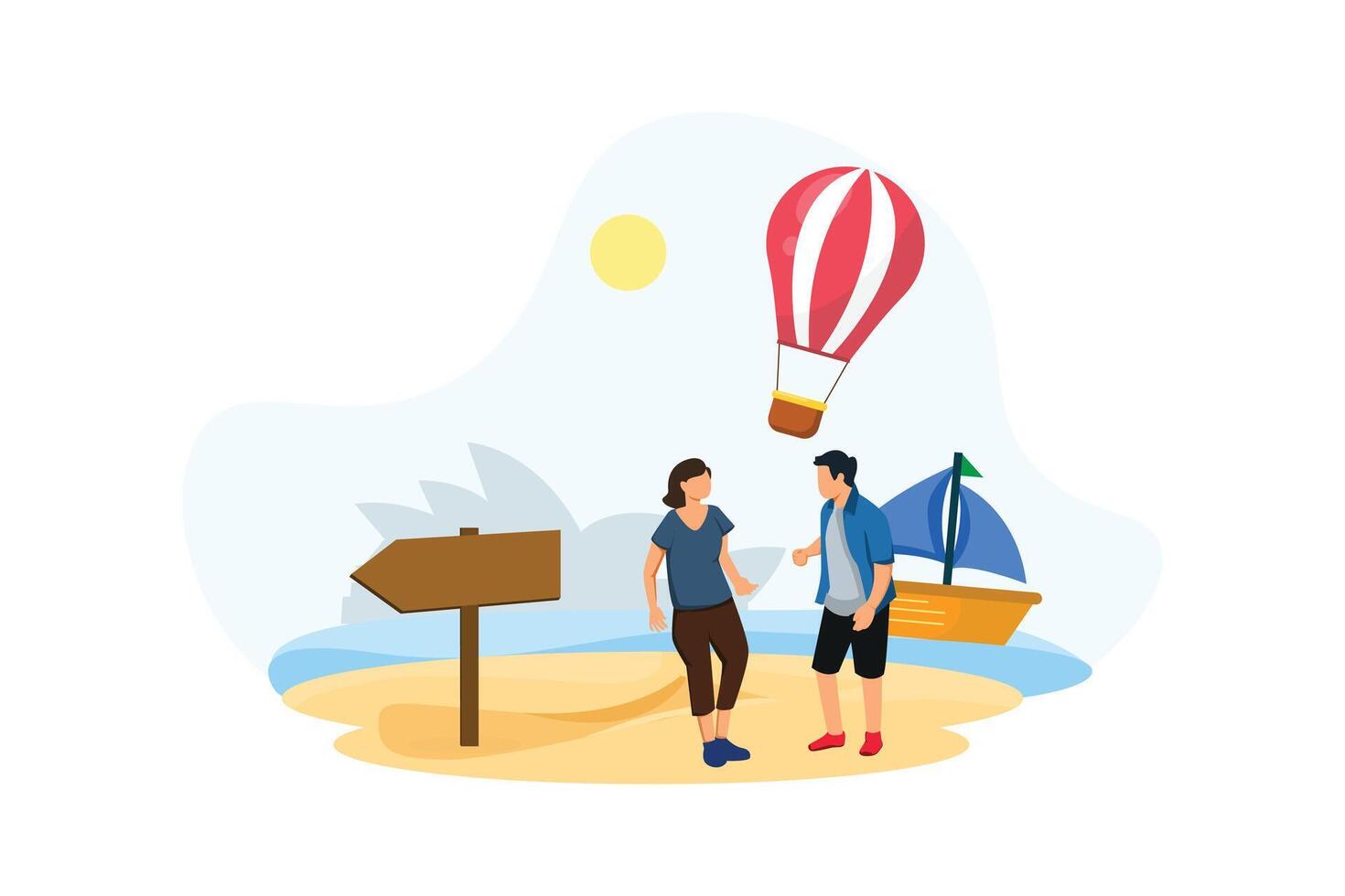 Vacation Traveler Flat Design Illustration vector