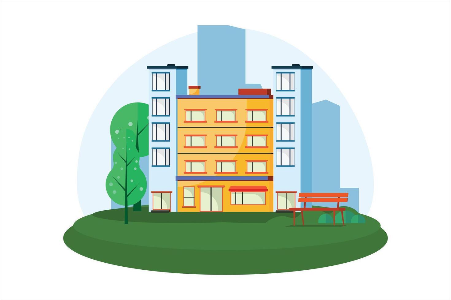 Real Estate Flat Illustration Design vector