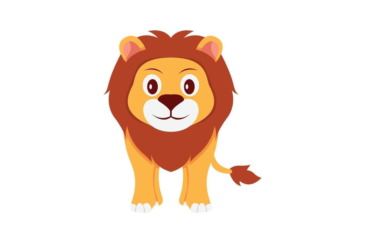 Cute Lion Character Design Illustration vector