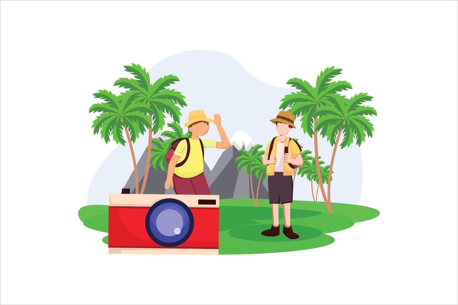 Vacation Traveler Flat Design Illustration vector