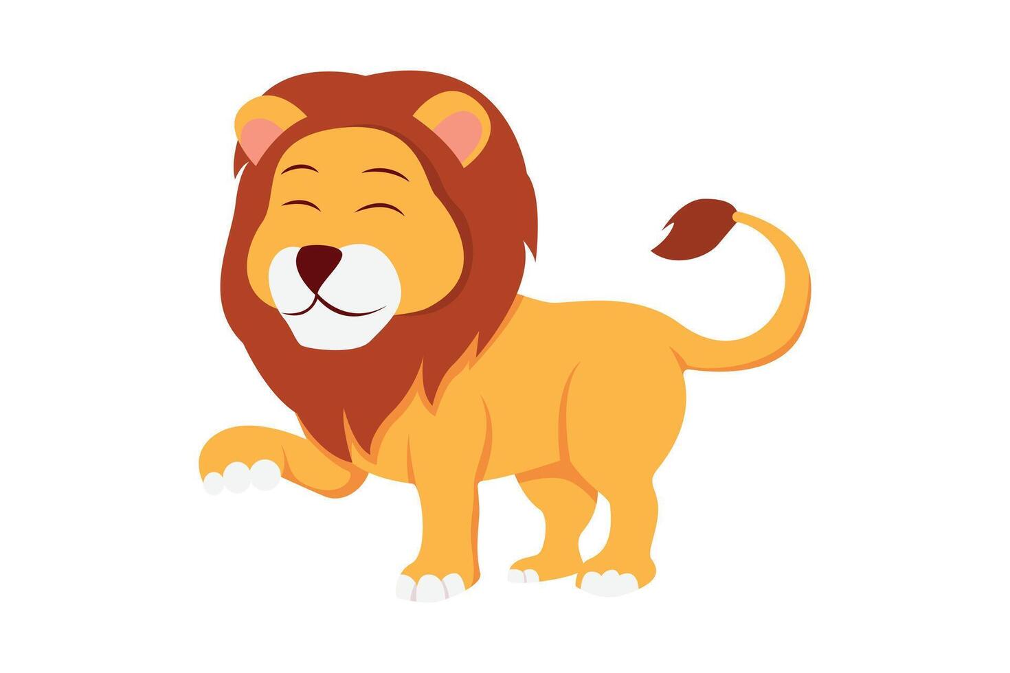 ilustración de diseño de personaje de león lindo vector