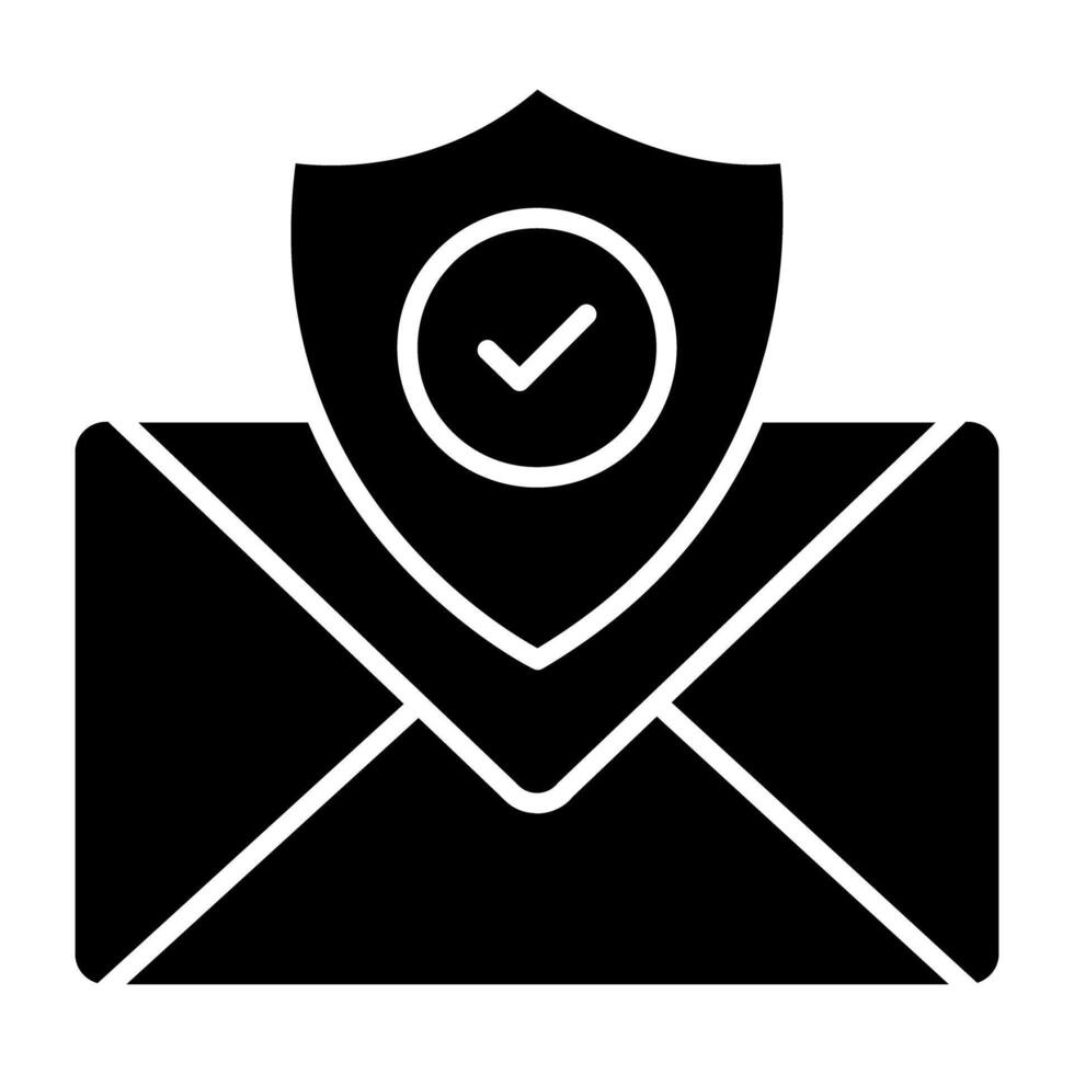 Shield with envelope denoting concept of encrypted mail vector