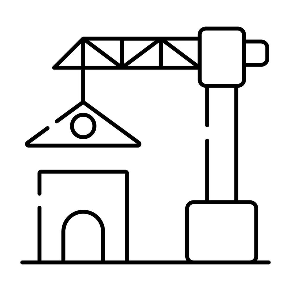 un creativo diseño icono de hogar debajo construcción vector