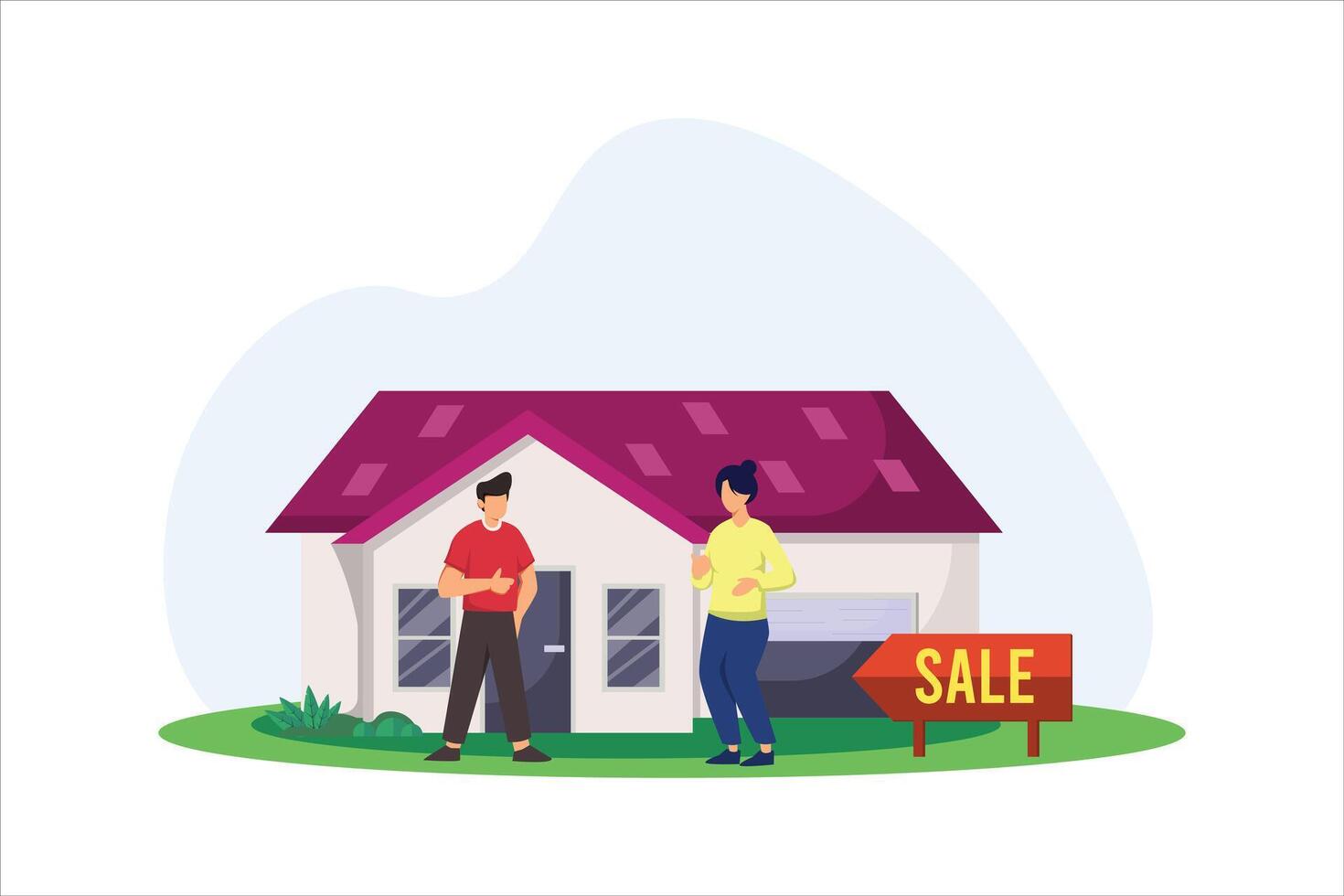 Real Estate Flat Illustration Design vector