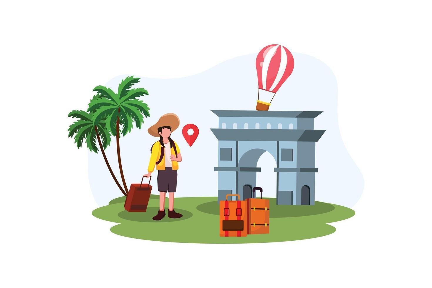 Vacation Traveler Flat Design Illustration vector