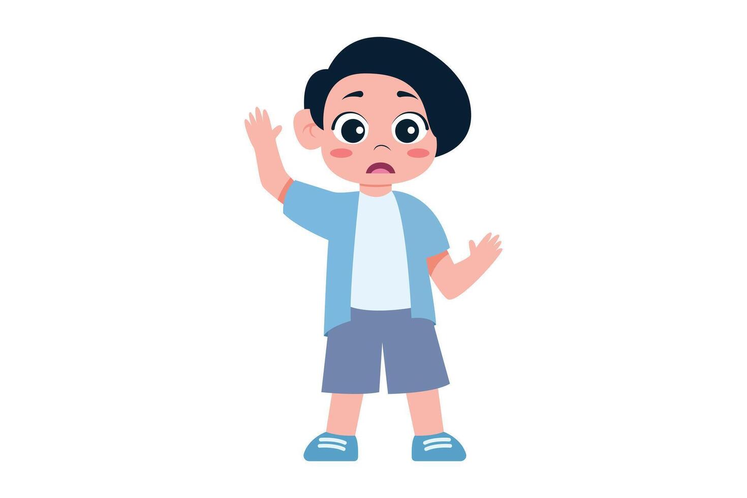 Cute Boy Character Design Illustration vector