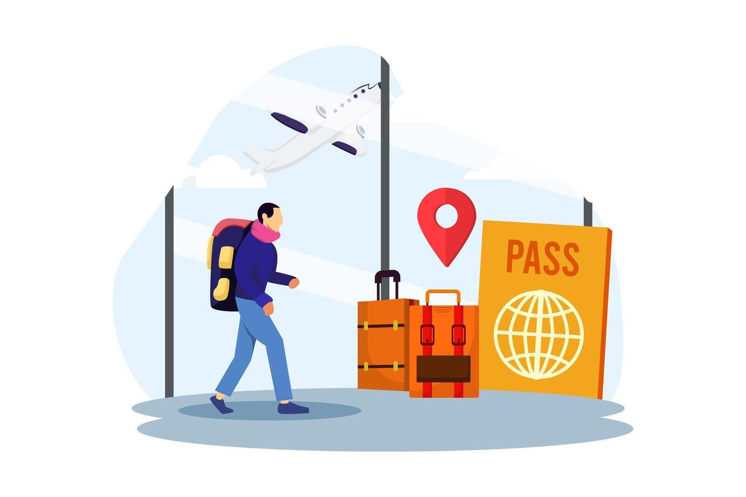 Vacation Traveler Flat Design Illustration vector