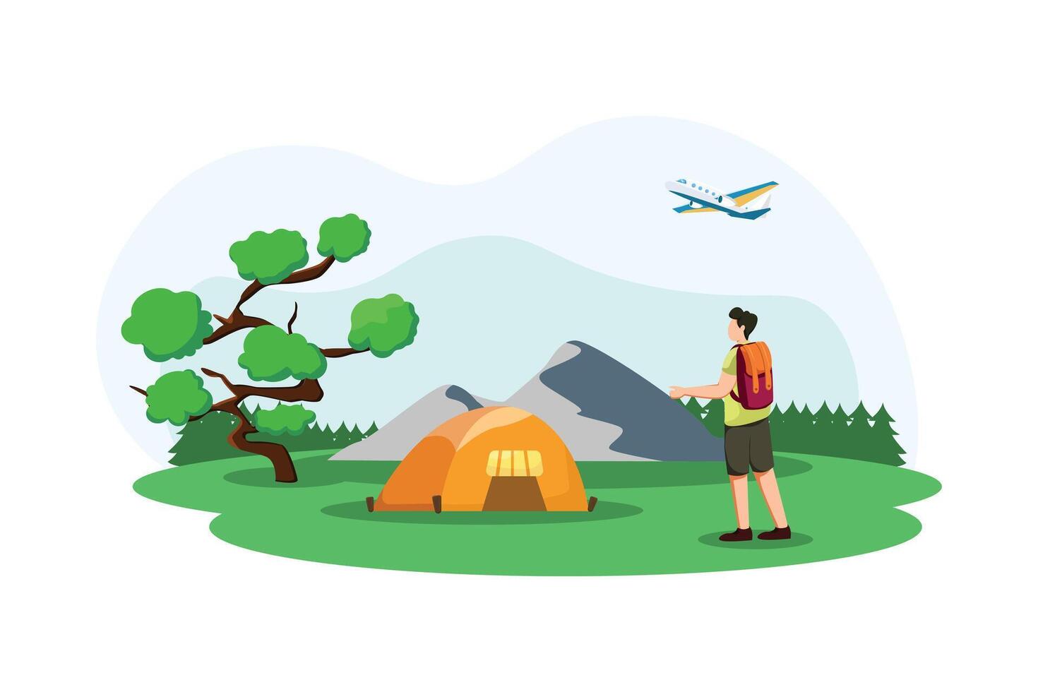 Vacation Traveler Flat Design Illustration vector