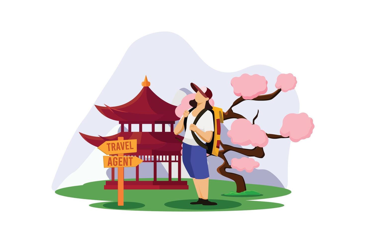 Vacation Traveler Flat Design Illustration vector