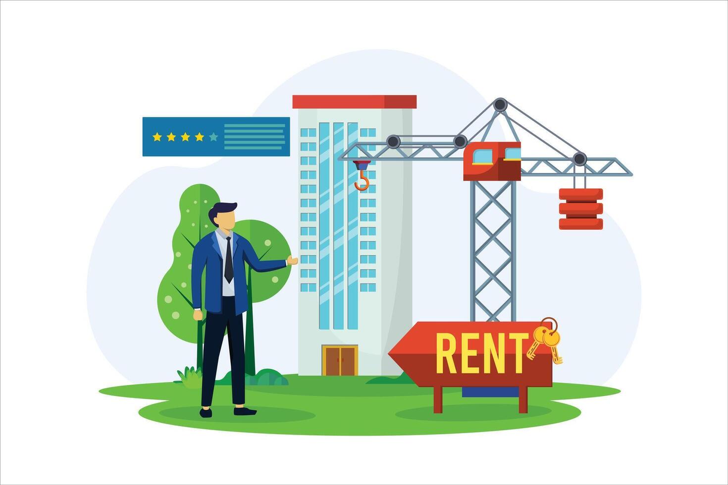 Real Estate Flat Illustration Design vector