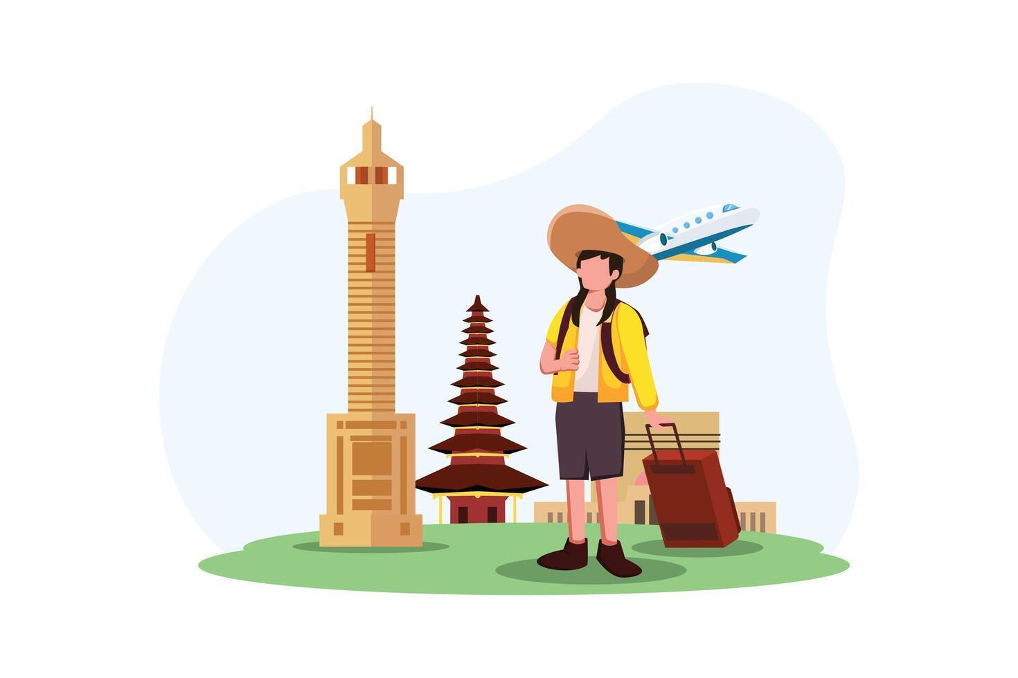 Vacation Traveler Flat Design Illustration vector