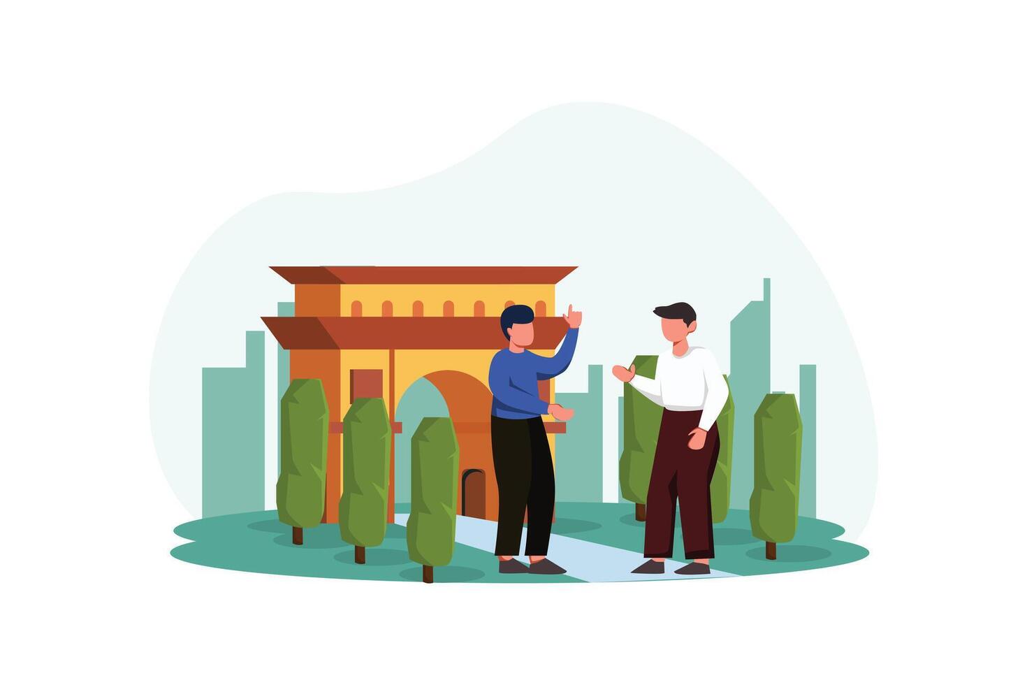 Vacation Traveler Flat Design Illustration vector