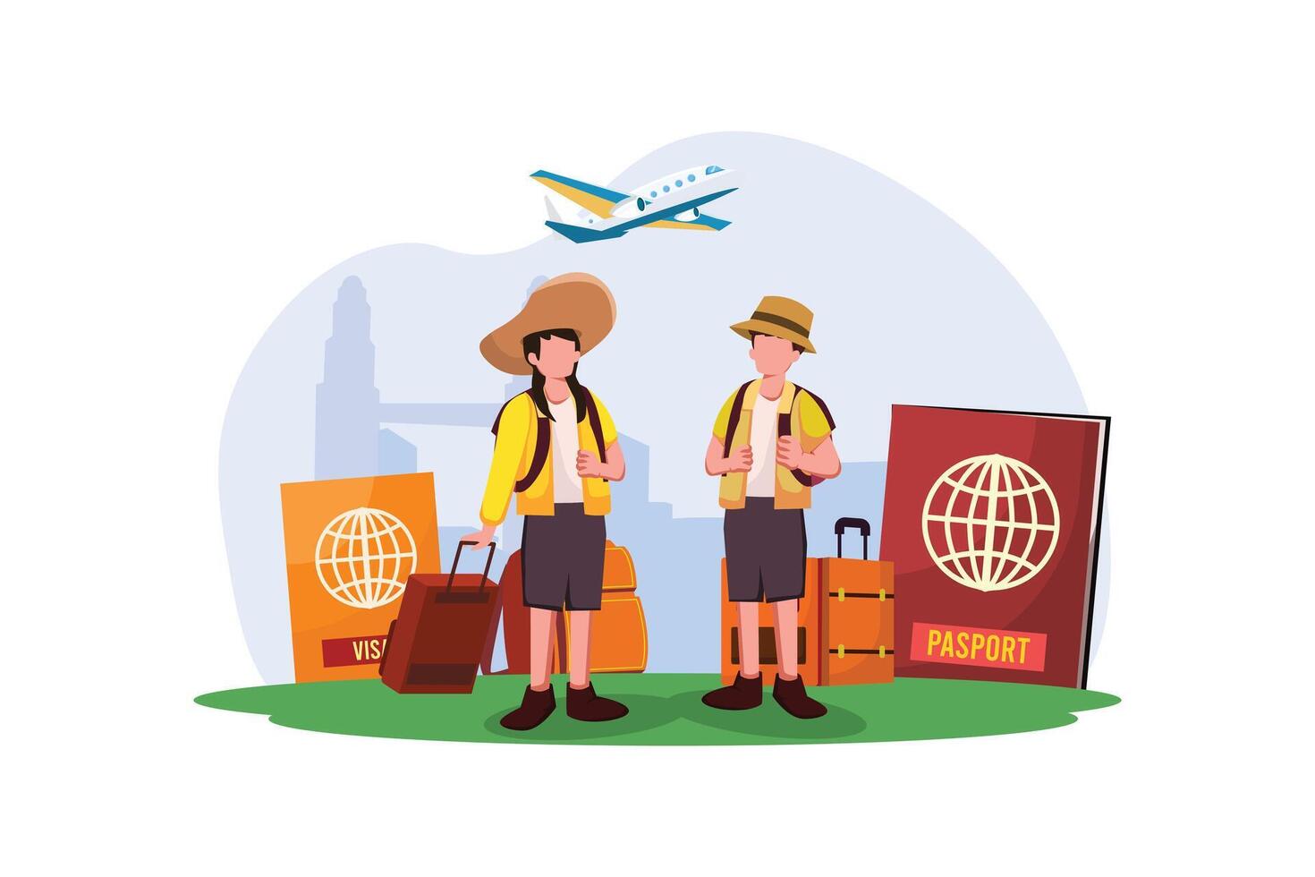 Vacation Traveler Flat Design Illustration vector