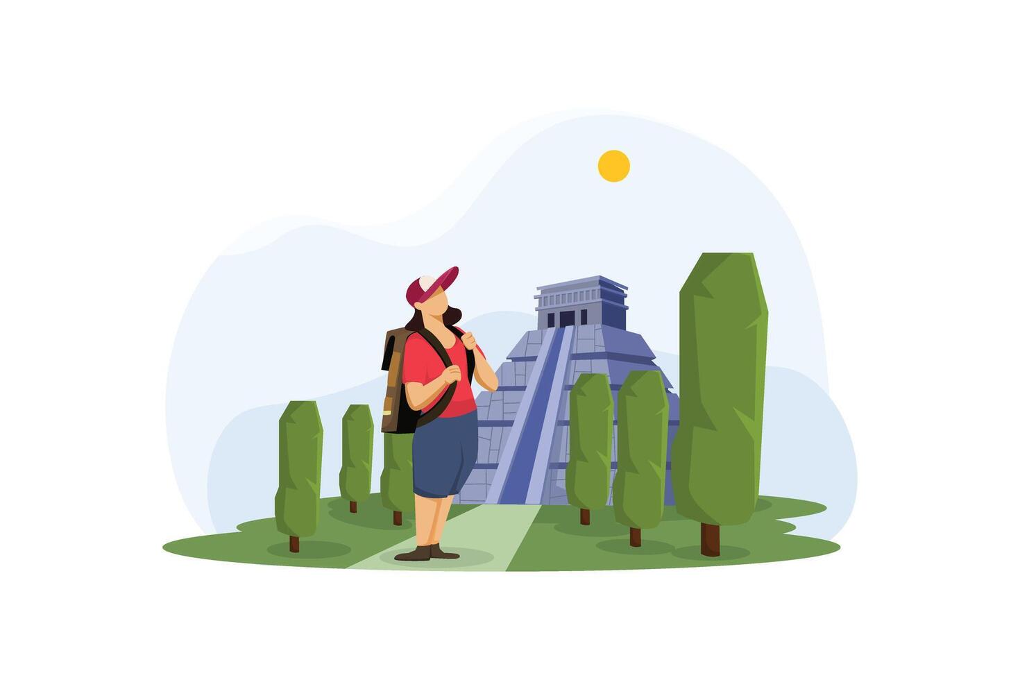 Vacation Traveler Flat Design Illustration vector
