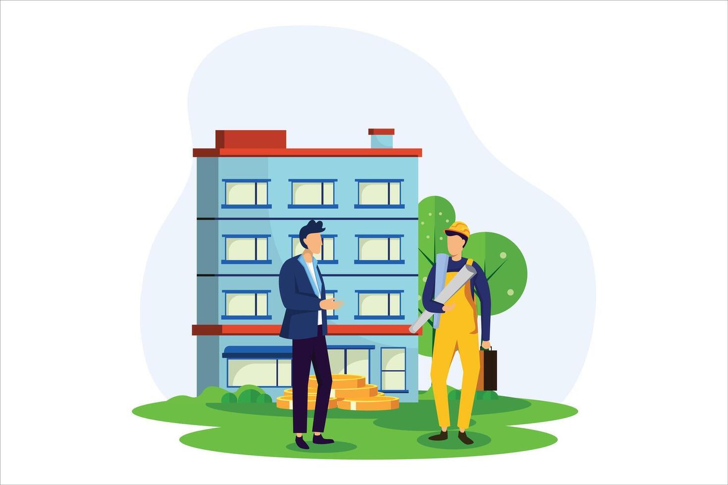 Real Estate Flat Illustration Design vector