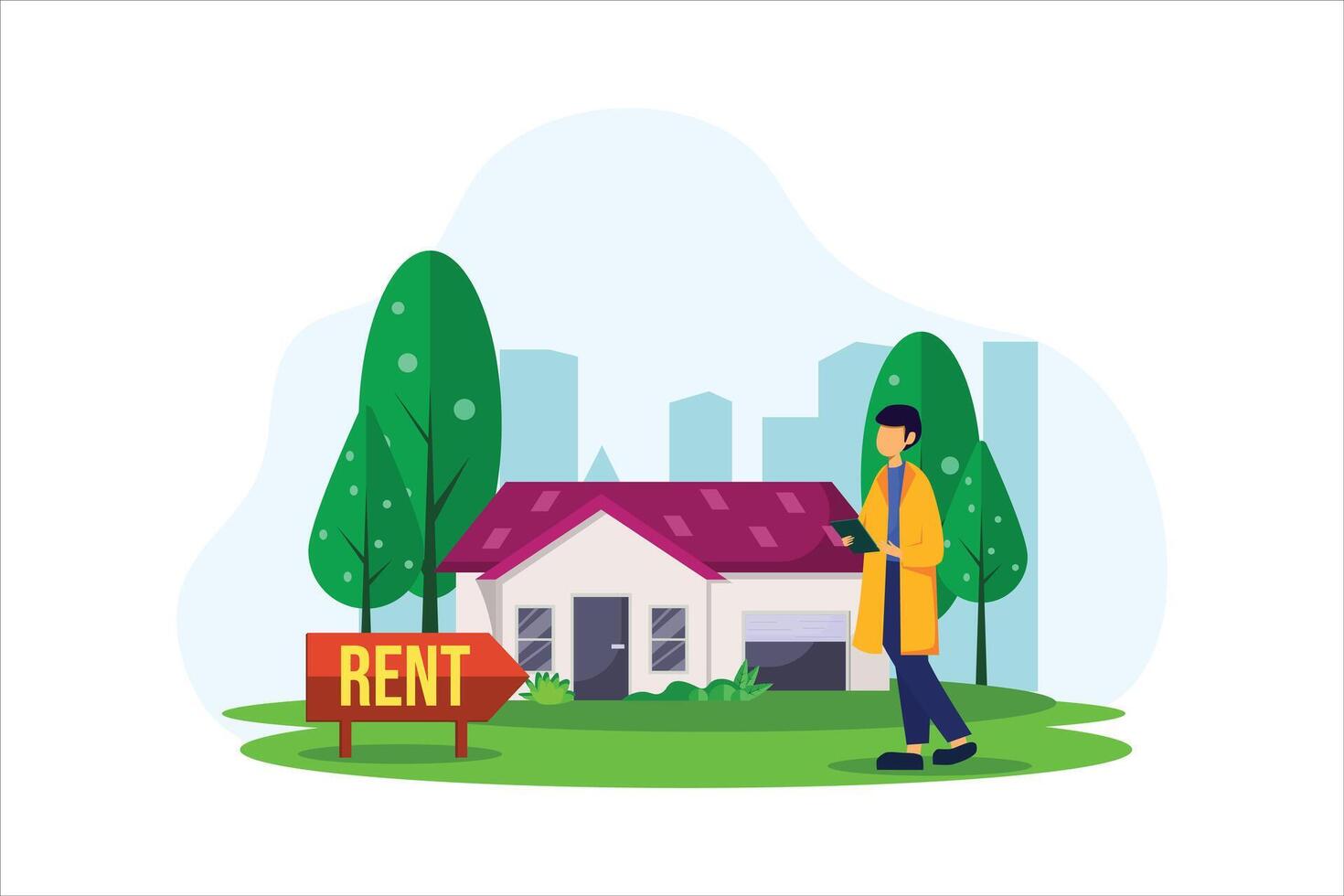 Real Estate Flat Illustration Design vector