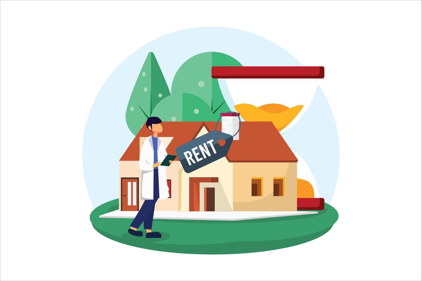 Real Estate Flat Illustration Design vector
