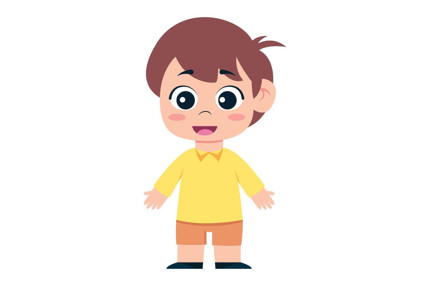 Cute Little Boy Character Design Illustration vector