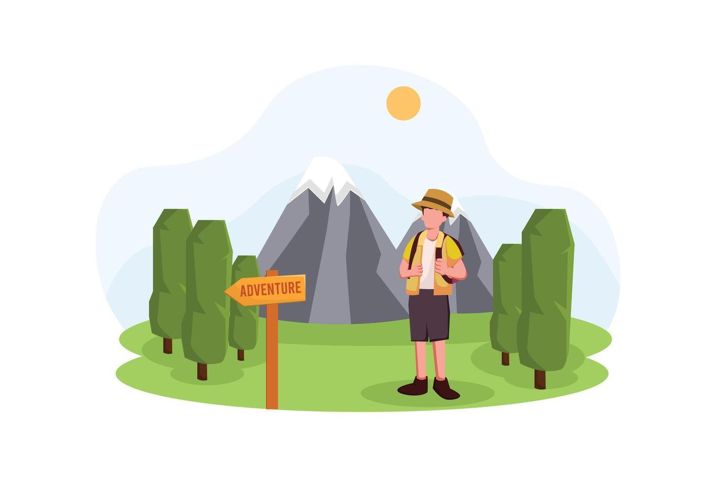 Vacation Traveler Flat Design Illustration vector