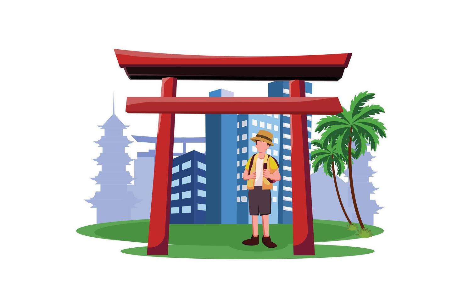 Vacation Traveler Flat Design Illustration vector