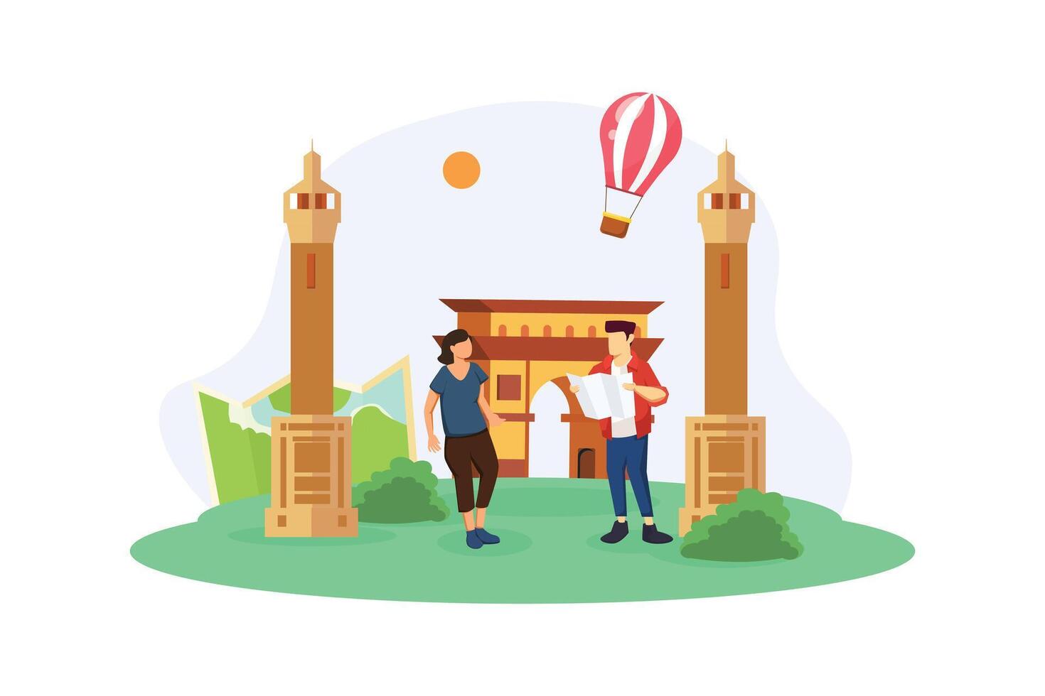 Vacation Traveler Flat Design Illustration vector