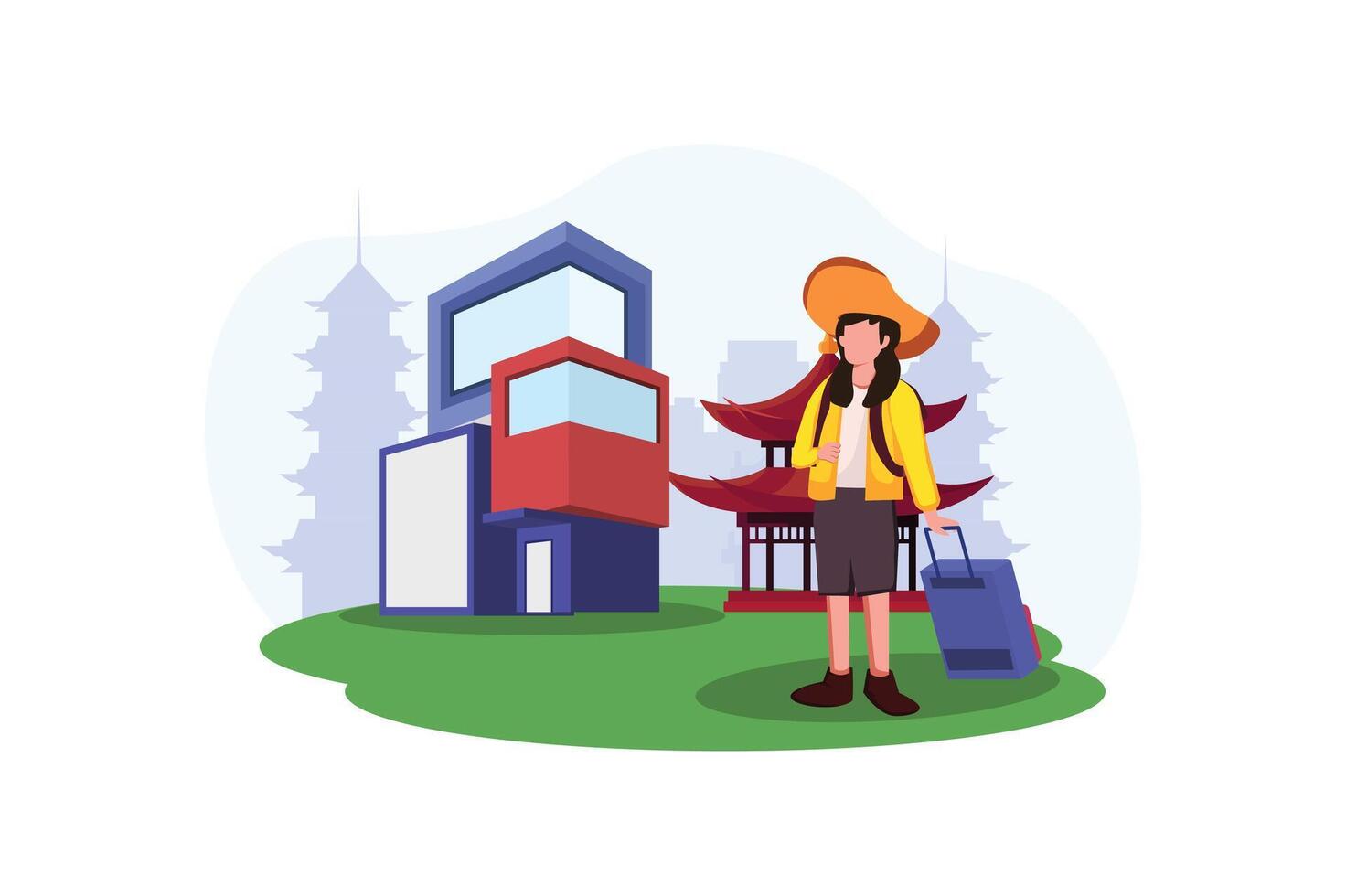 Vacation Traveler Flat Design Illustration vector