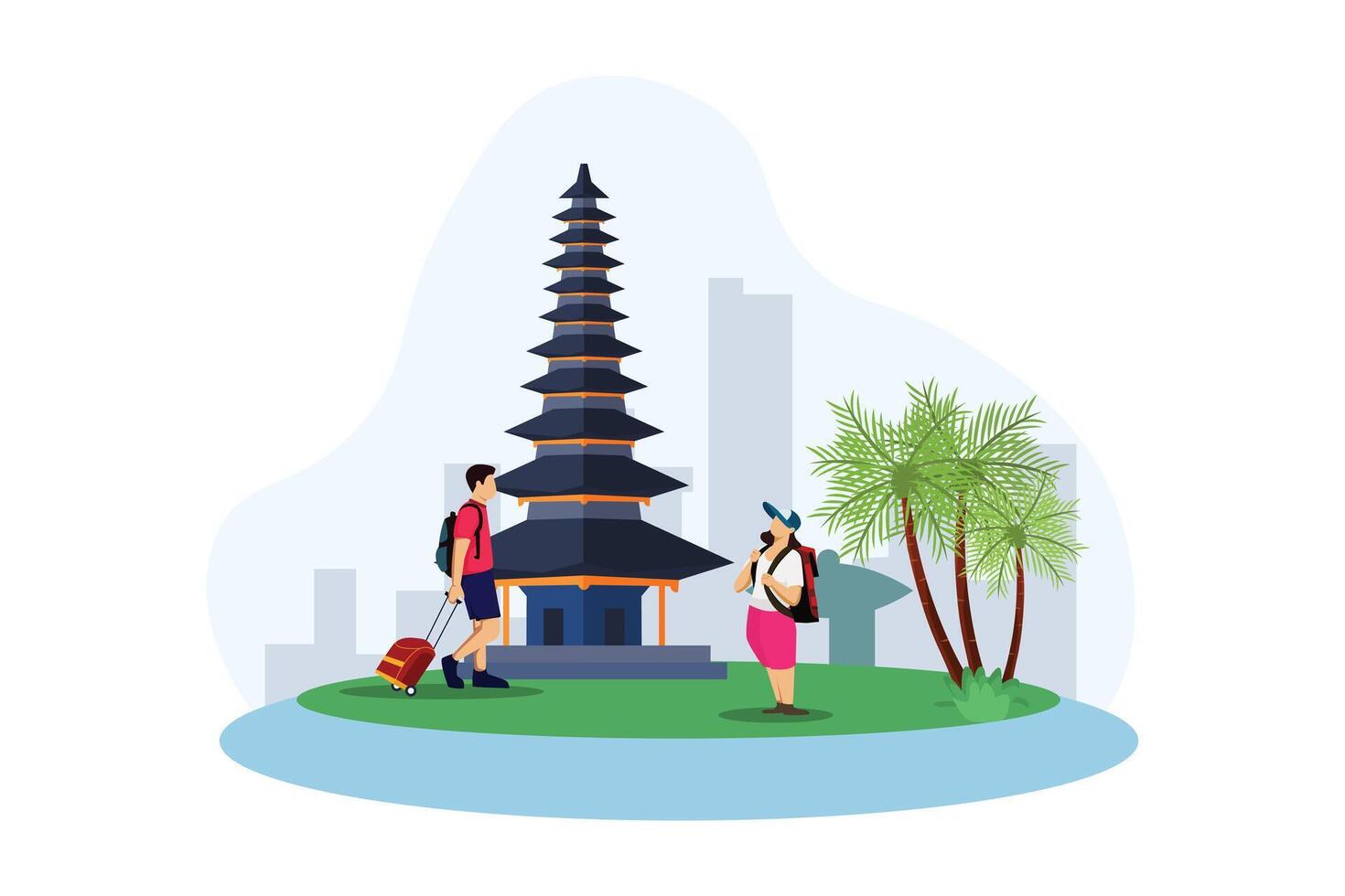 Vacation Traveler Flat Design Illustration vector