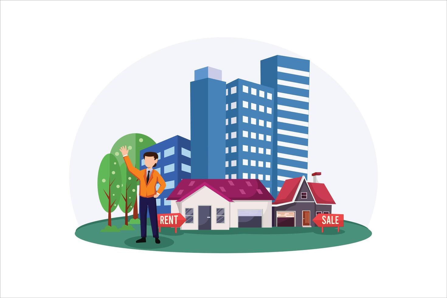 Real Estate Flat Illustration Design vector