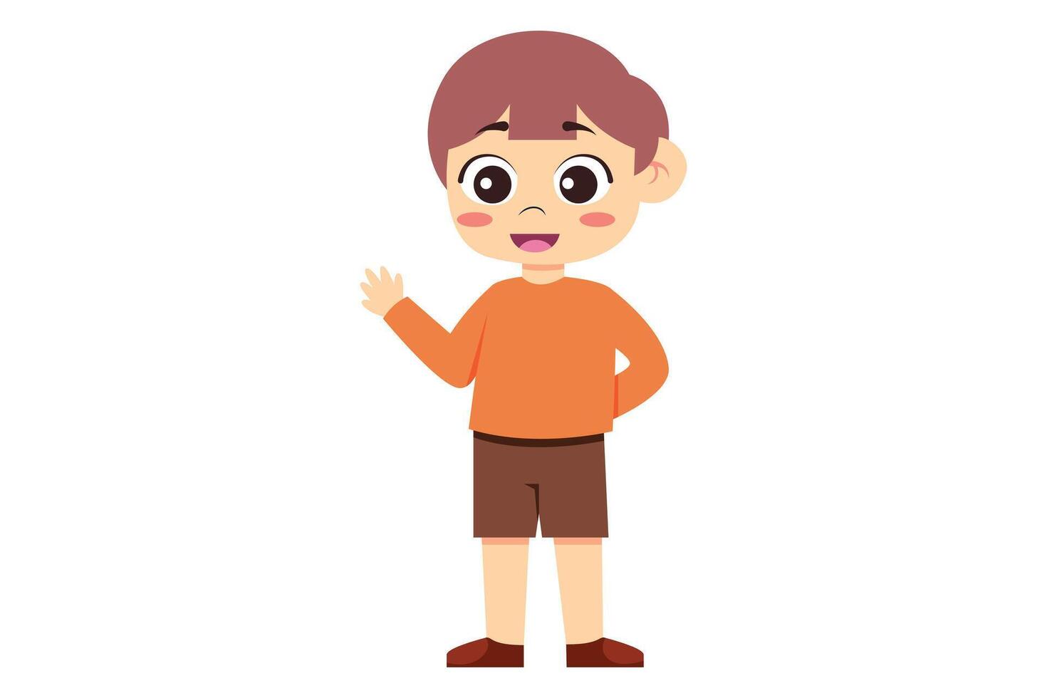 Cute Boy Character Design Illustration vector