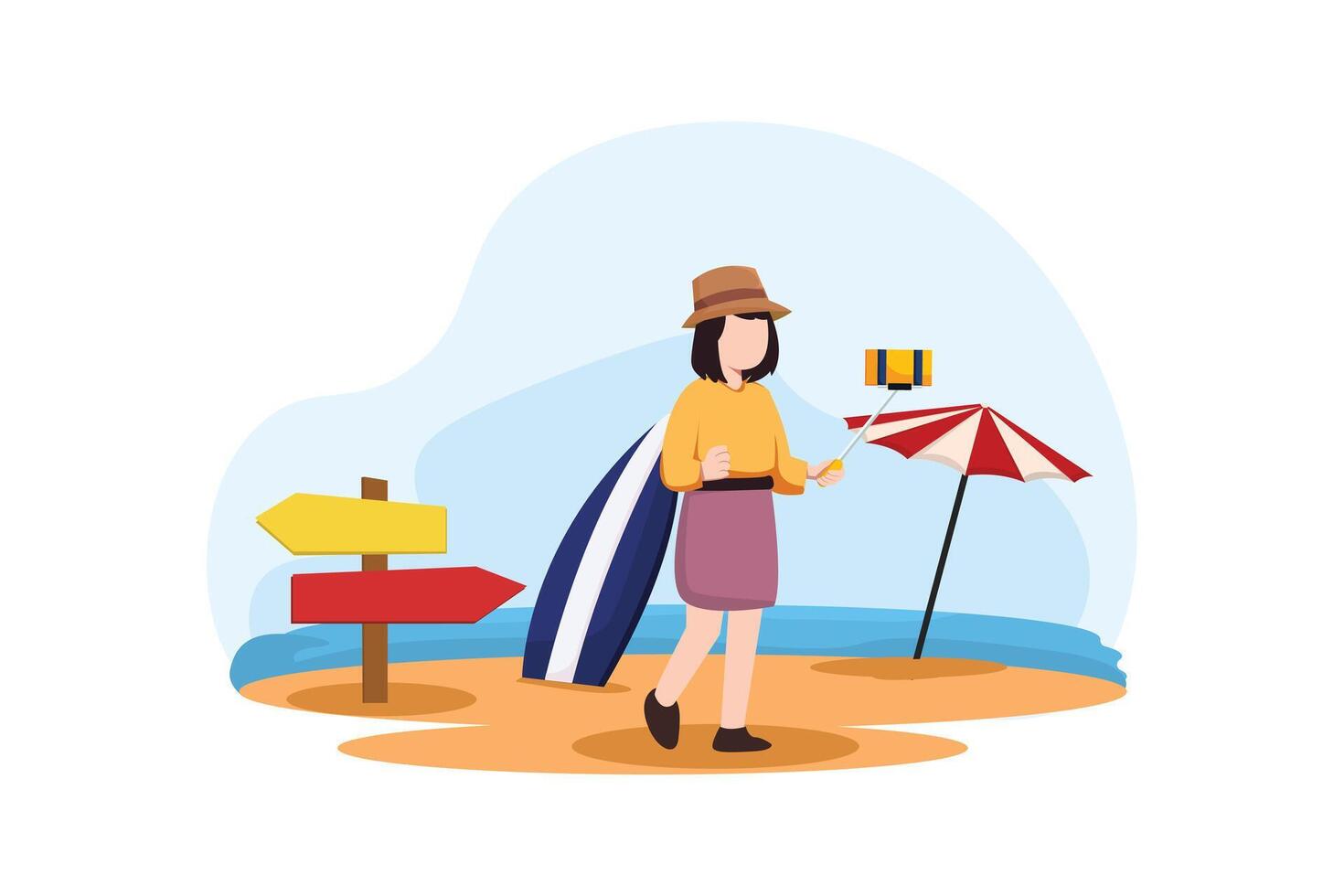 Vacation Traveler Flat Design Illustration vector