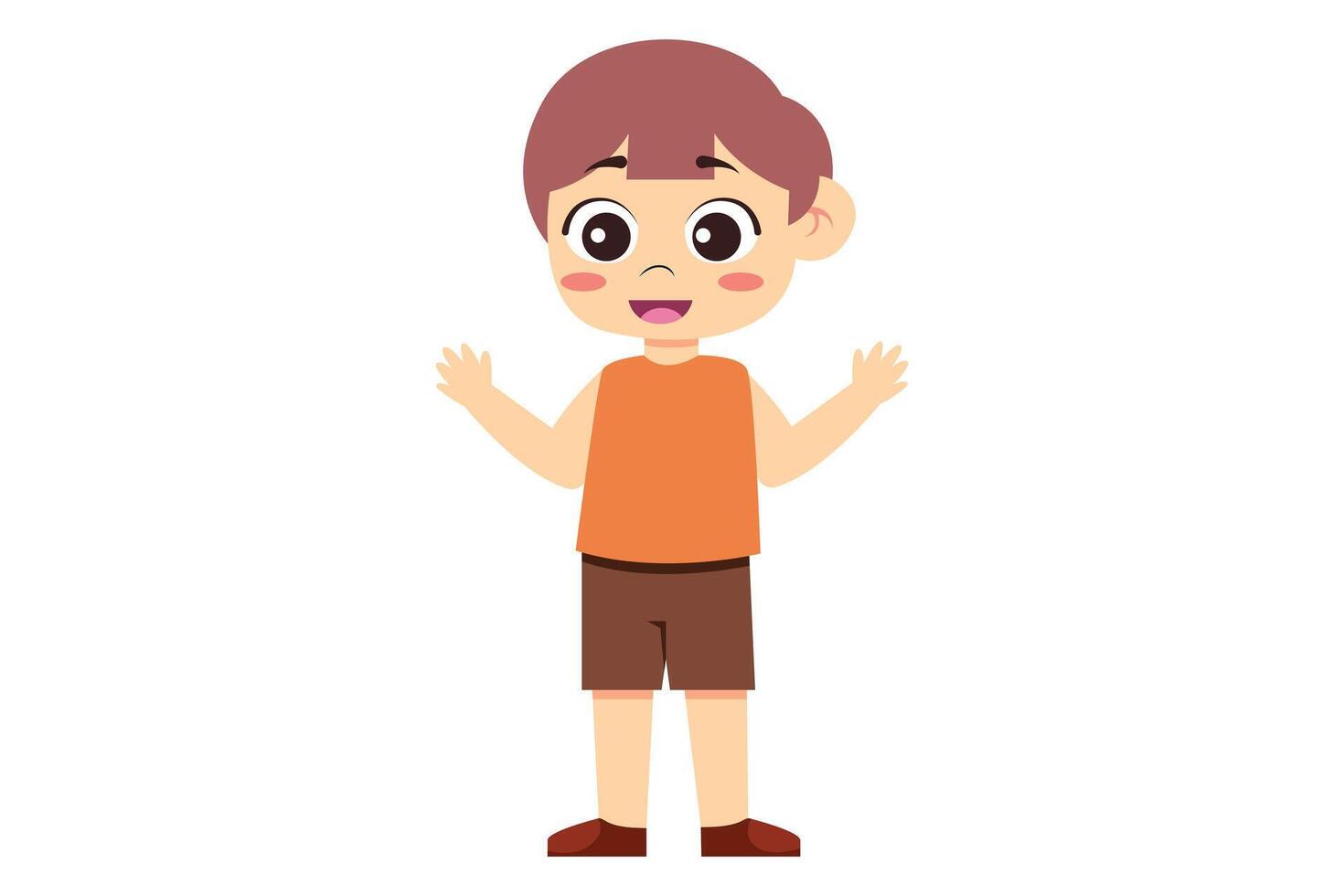 Cute Boy Character Design Illustration vector