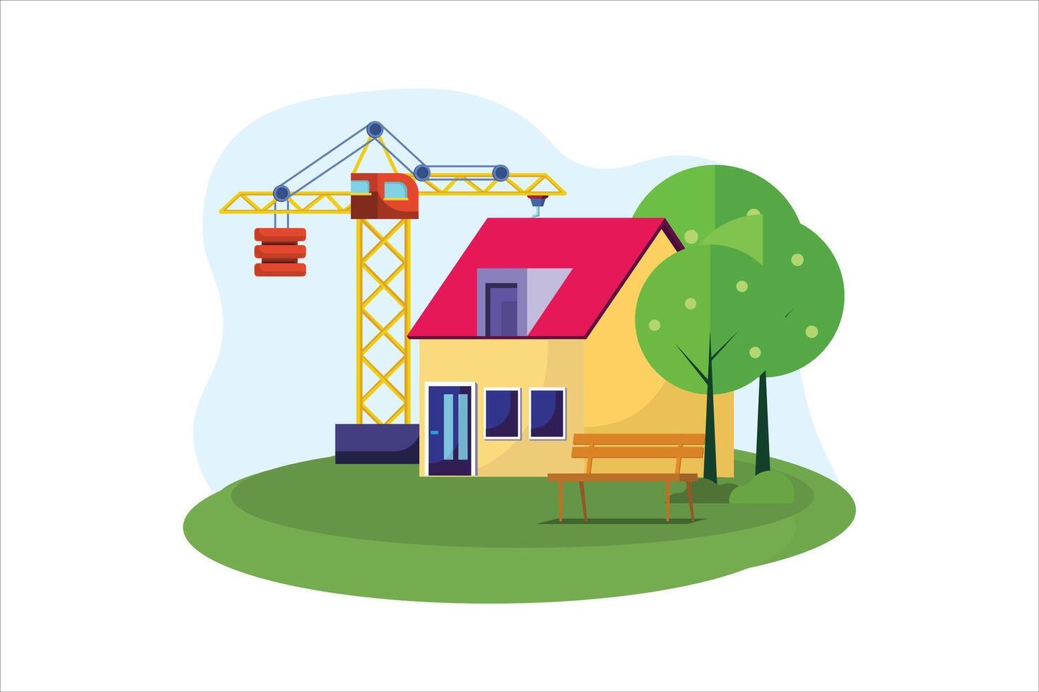 Real Estate Flat Illustration Design vector