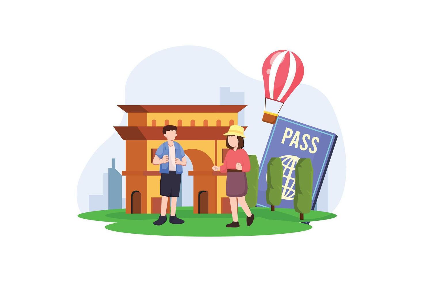 Vacation Traveler Flat Design Illustration vector