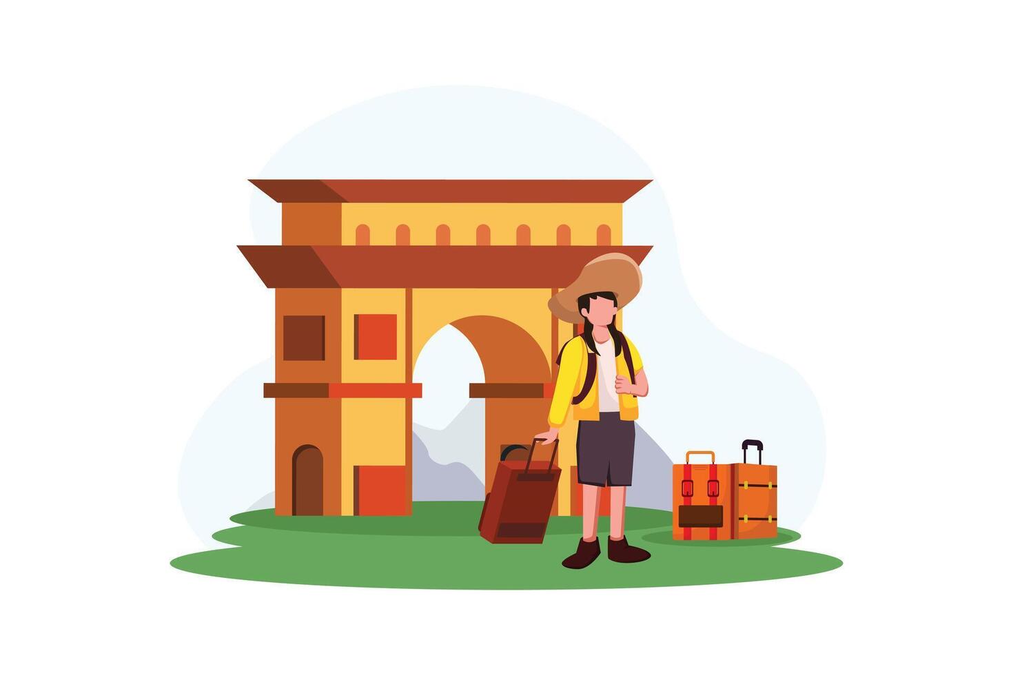 Vacation Traveler Flat Design Illustration vector