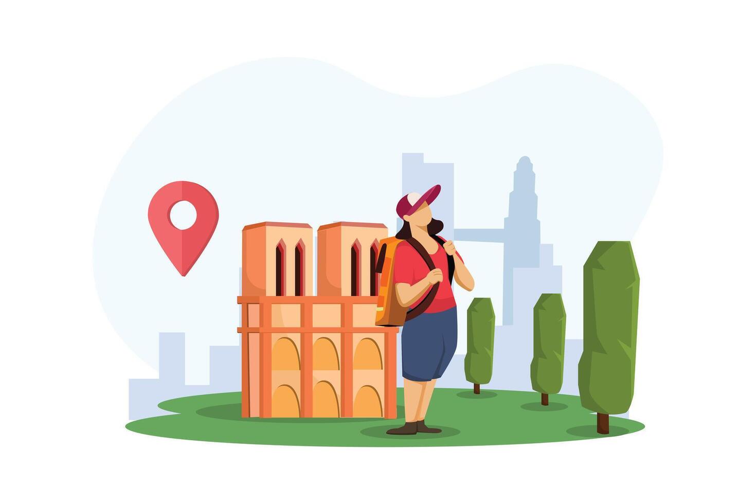 Vacation Traveler Flat Design Illustration vector