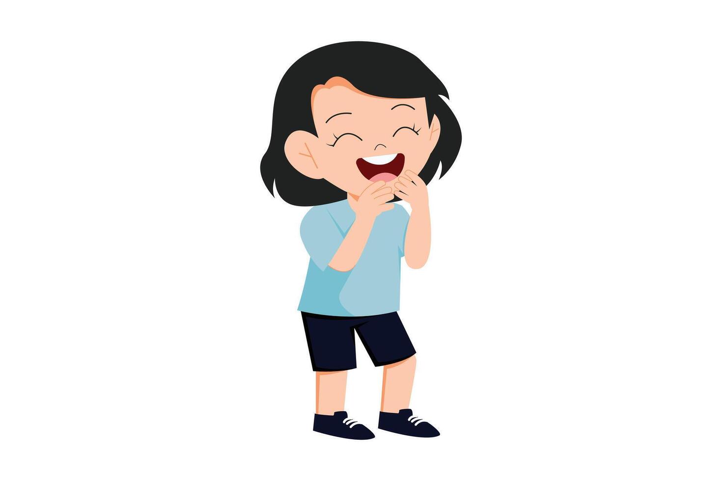 Cute Little Girl Character Design Illustration vector