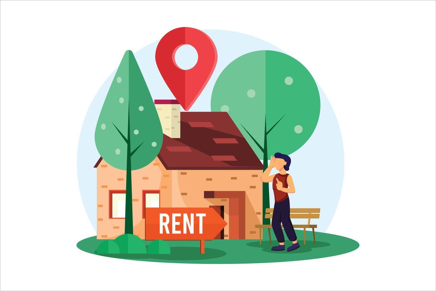 Real Estate Flat Illustration Design vector