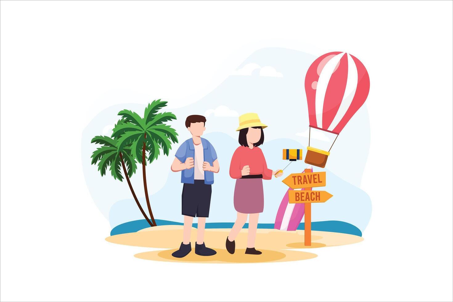 Vacation Traveler Flat Design Illustration vector