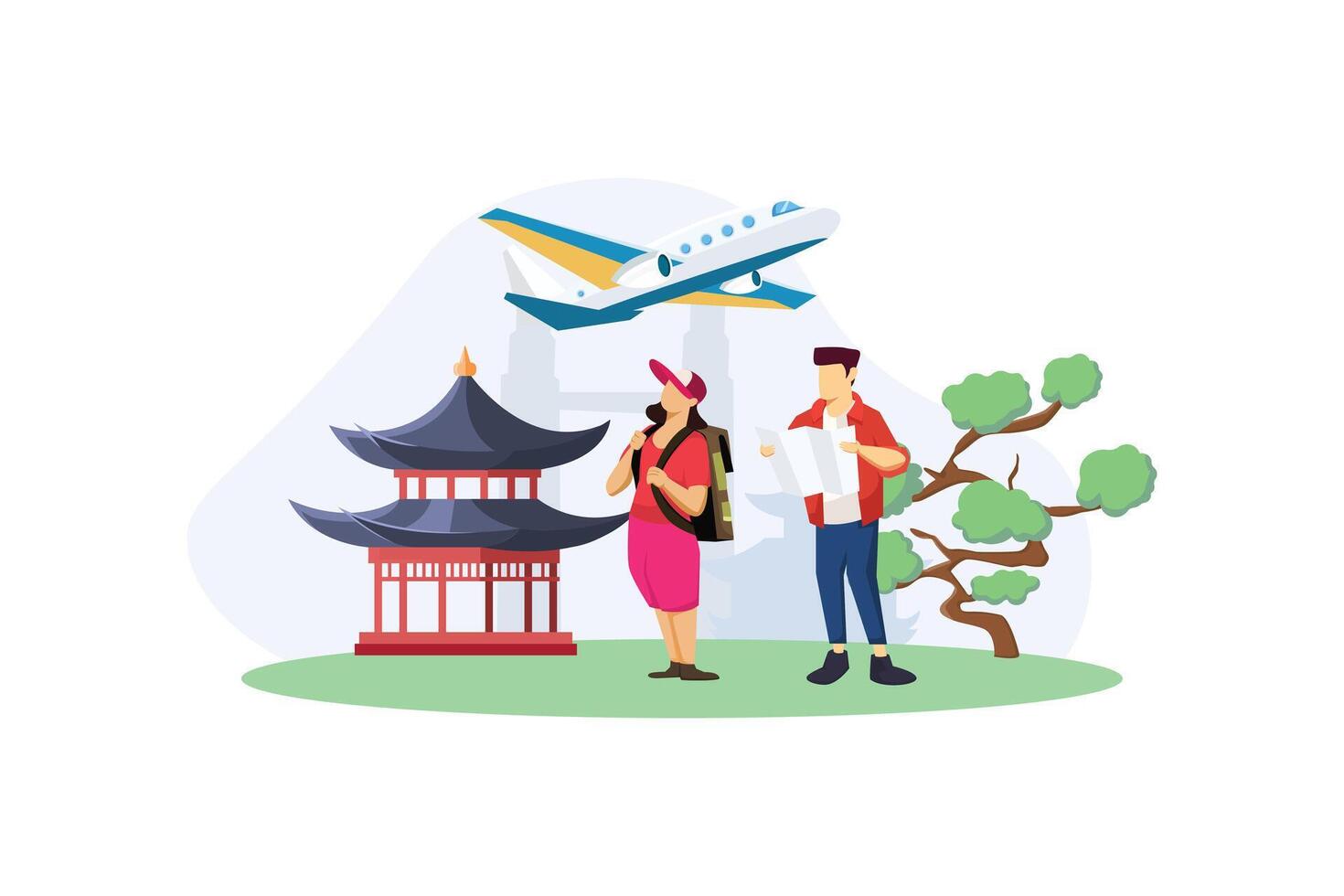 Vacation Traveler Flat Design Illustration vector