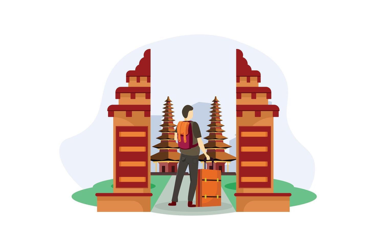 Vacation Traveler Flat Design Illustration vector