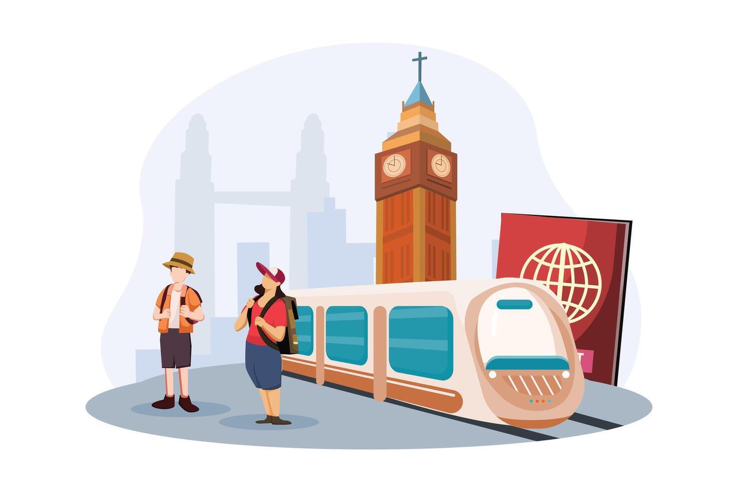 Vacation Traveler Flat Design Illustration vector