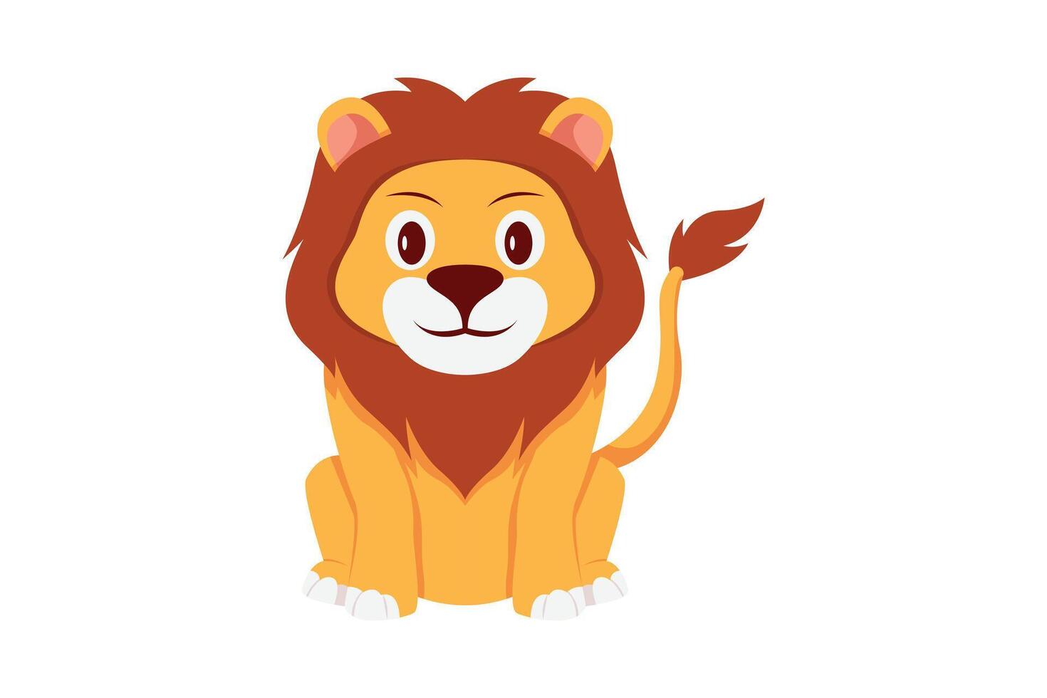 Cute Lion Character Design Illustration vector