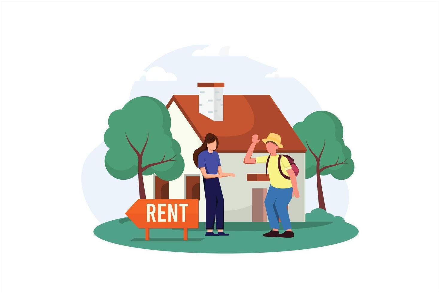 Real Estate Flat Illustration Design vector